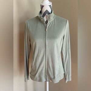 Tickled Pink - Green Zip Up Jacket - Very Soft - Size: Small